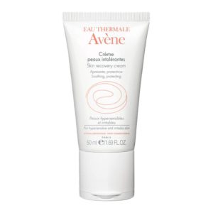 Vue de face d'un tube de crème réparatrice pour peaux sensibles Eau Thermale Avène