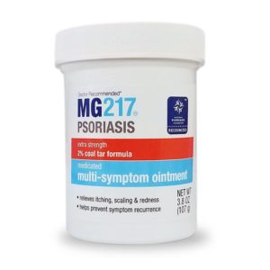 Tube de pommade de traitement du psoriasis MG217 contenant 2 % de goudron de houille