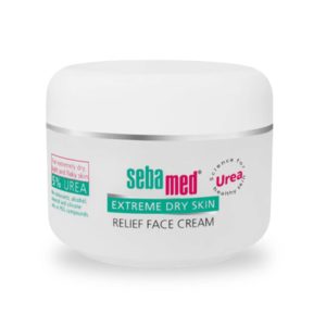 Un pot de crème visage Sebamed Extreme Dry Skin Relief contenant 5 % d'urée