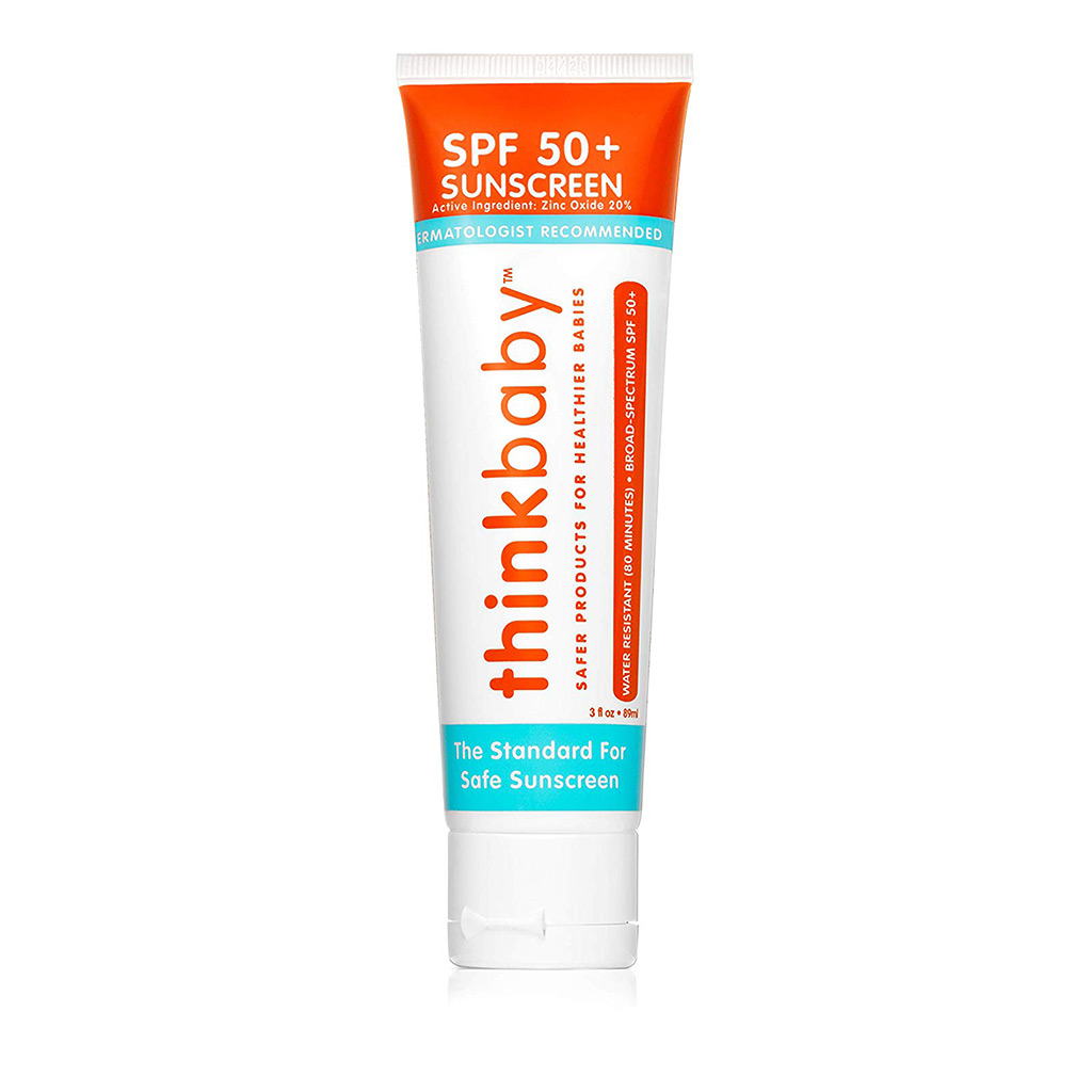 Tube de 89 ml de crème solaire Thinkbaby FPS 50+ - notre crème solaire la mieux notée pour les peaux à tendance dermatite séborrhéique